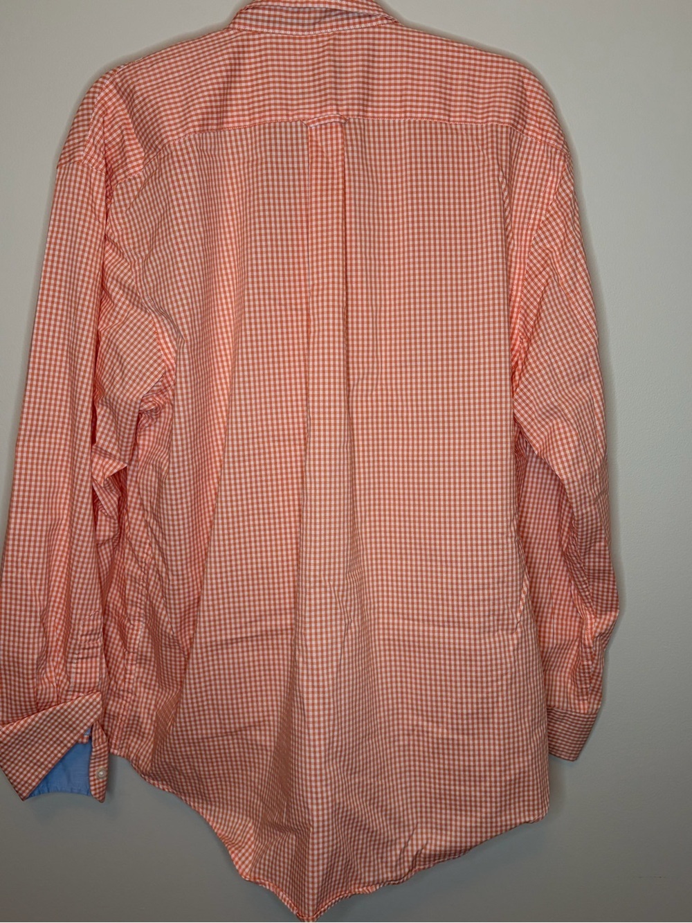 IZOD Orange & White Gingham Non-Iron Stretch Shirt Large - Picture 4 of 7
